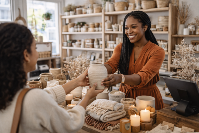 Assistance in a cozy boutique